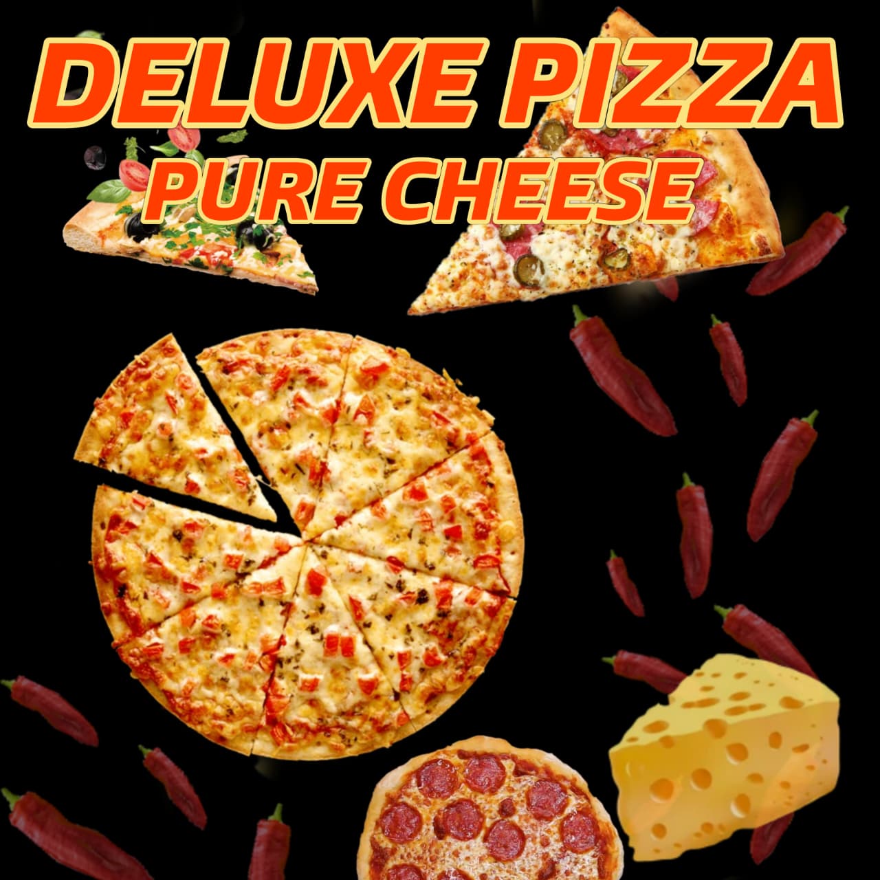  Deluxe pizza pure cheese